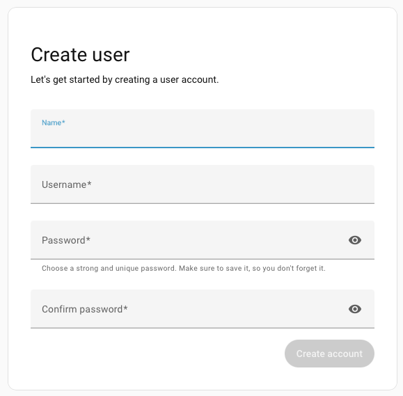 Create user account