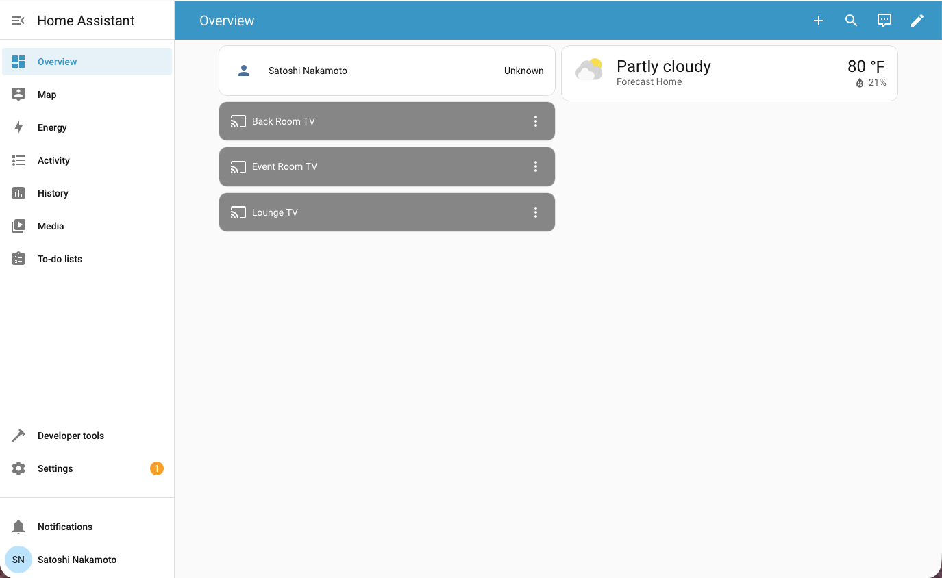 Home Assistant dashboard