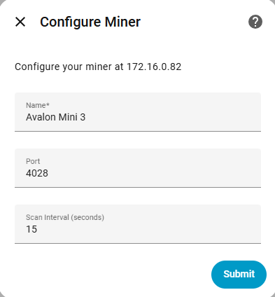 Configure Miner